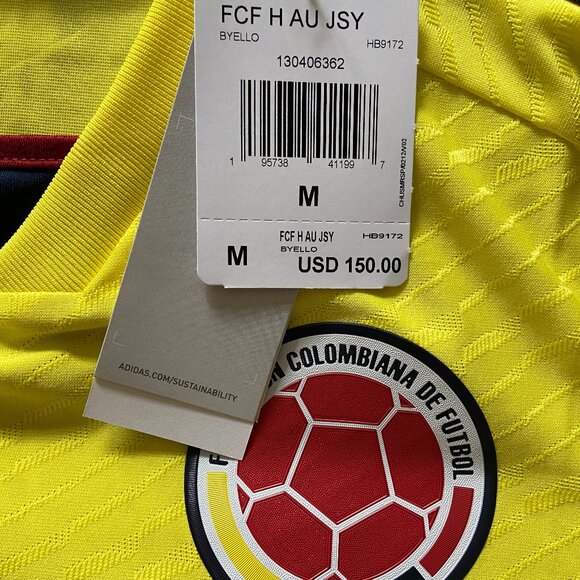 Adidas Colombia 22 Authentic Match Home Soccer Jersey HB9172 Mens $150 NEW - Picture 7 of 10